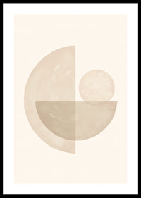 Abstracte cirkels en halve cirkels in beige aquareltinten-0