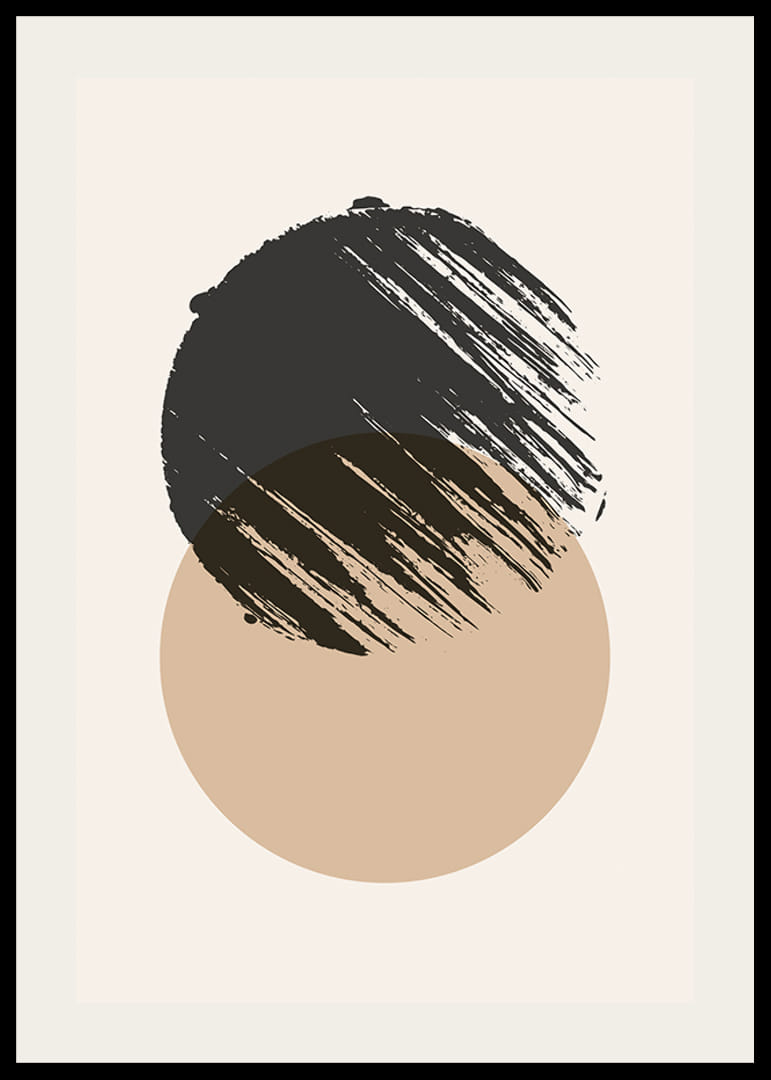 Abstracte vormen in zwart en beige tegen een lichte achtergrond-12