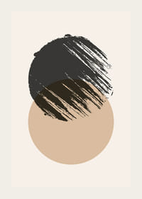 Abstracte vormen in zwart en beige tegen een lichte achtergrond-3