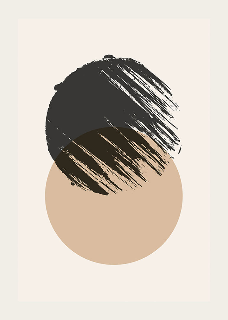 Abstracte vormen in zwart en beige tegen een lichte achtergrond-12