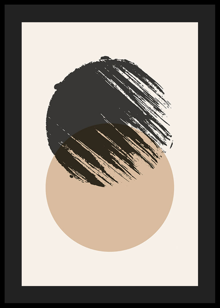 Abstracte vormen in zwart en beige tegen een lichte achtergrond-12