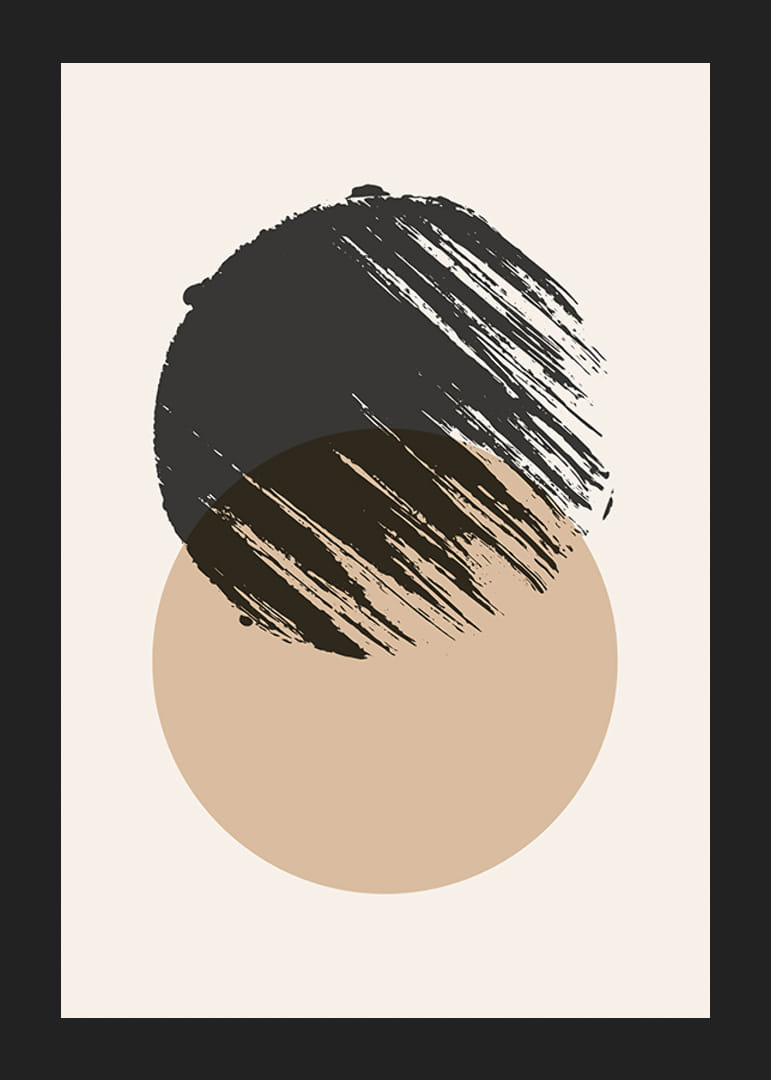 Abstracte vormen in zwart en beige tegen een lichte achtergrond-12