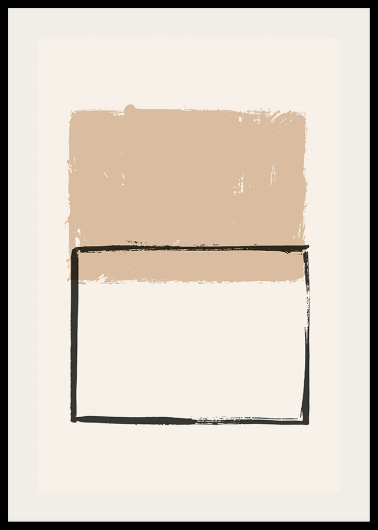 Abstract shapes in beige and black on light background-12