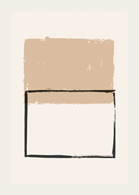 Abstract shapes in beige and black on light background-3