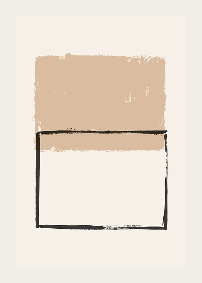 Formes abstraites en beige et noir sur fond clair-12