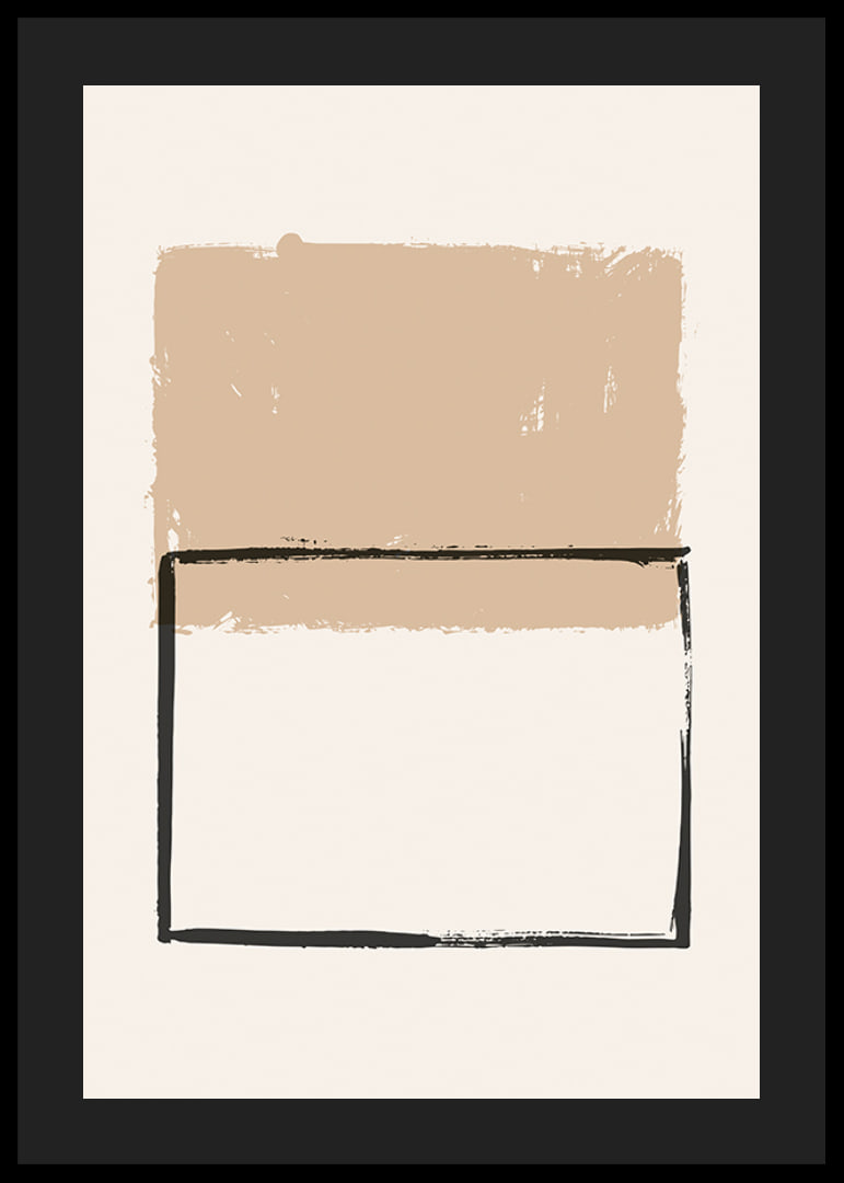 Abstract shapes in beige and black on light background-12