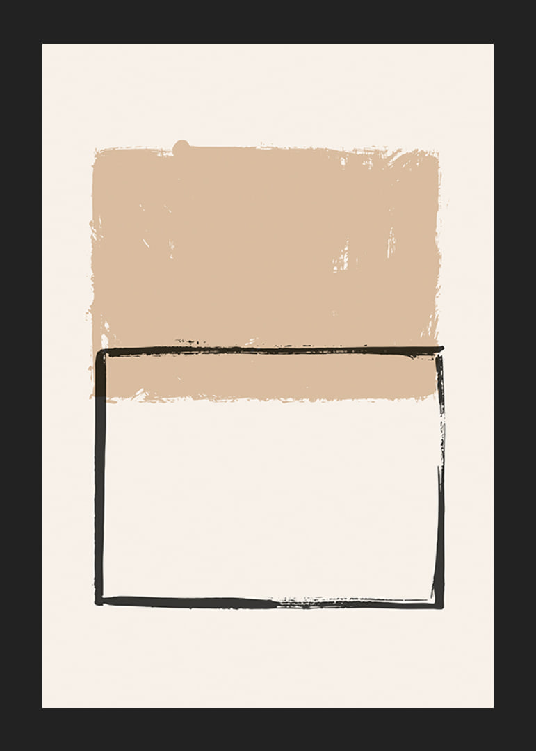 Abstract shapes in beige and black on light background-12