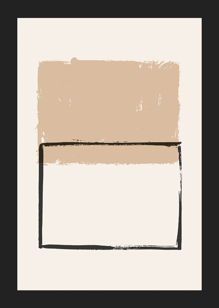 Formes abstraites en beige et noir sur fond clair-12