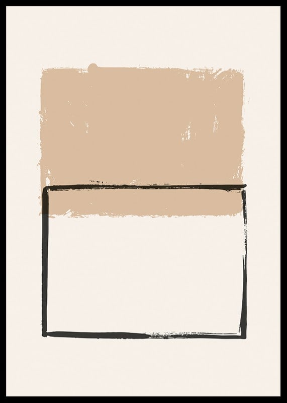 Abstract shapes in beige and black on light background-12