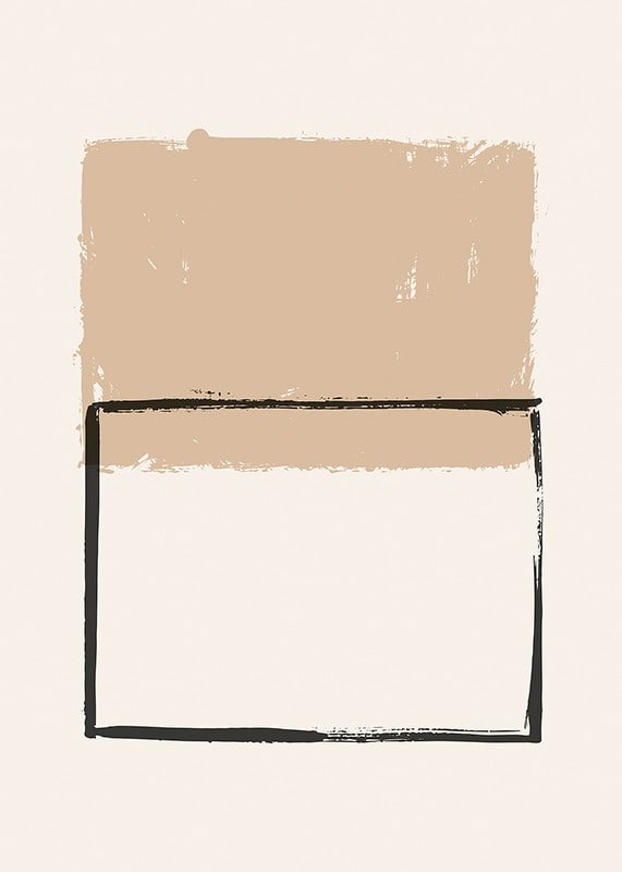 Abstract shapes in beige and black on light background-12