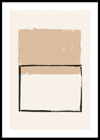 Abstract shapes in beige and black on light background-0