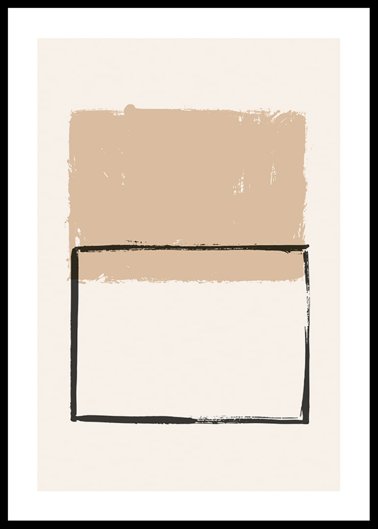 Abstract shapes in beige and black on light background-12