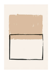 Abstract shapes in beige and black on light background-1