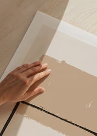 Abstract shapes in beige and black on light background-9