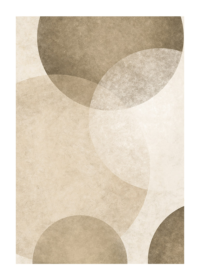 Abstract circles in layers with beige and brown shades-12