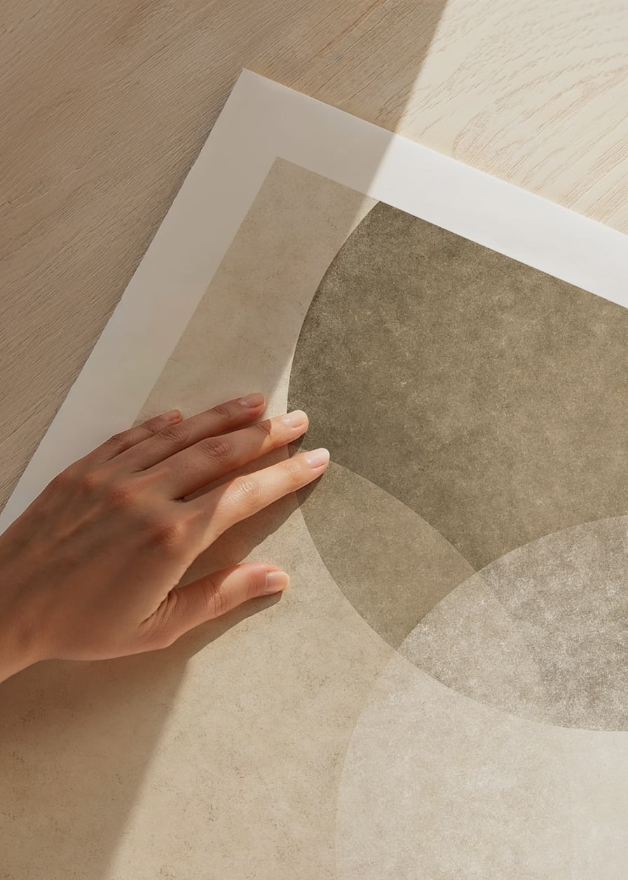 Abstract circles in layers with beige and brown shades-12