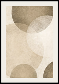 Abstract circles in layers with beige and brown shades-2