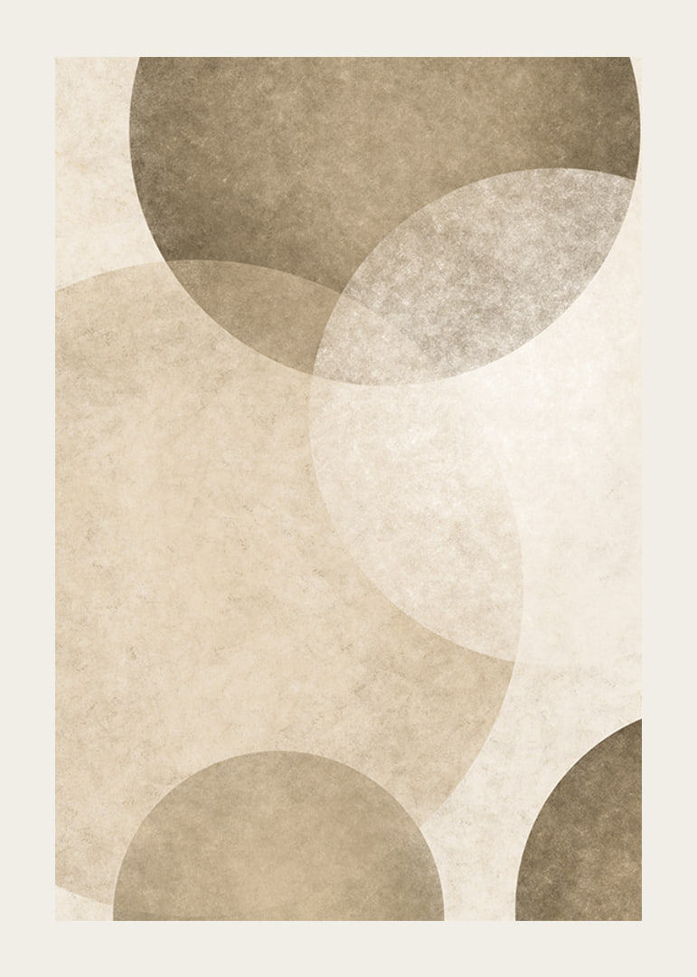 Abstract circles in layers with beige and brown shades-12