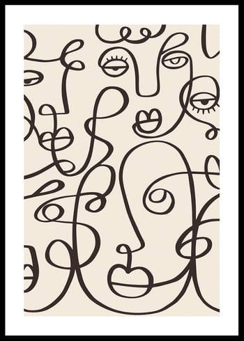 Poster Line Art Faces