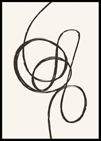 Abstract black line forming a knot on beige background-6