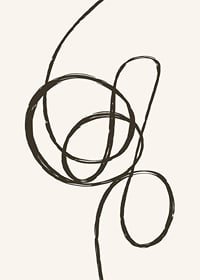 Abstract black line forming a knot on beige background-7