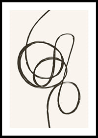 Abstract black line forming a knot on beige background-0