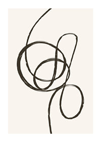 Abstract black line forming a knot on beige background-1