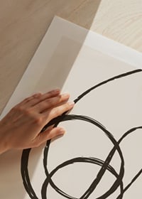 Abstract black line forming a knot on beige background-9
