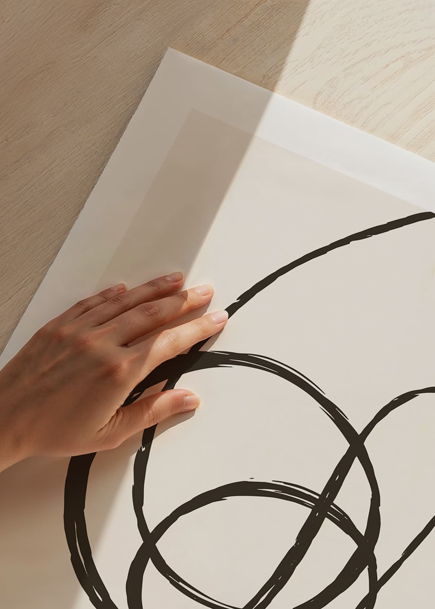 Abstract black line forming a knot on beige background-12