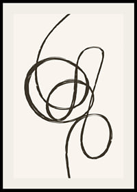 Abstract black line forming a knot on beige background-2
