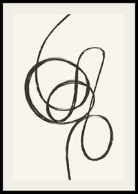 Abstraktná čierna čiara tvoriaca uzol na béžovom pozadí-2