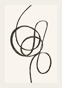 Abstract black line forming a knot on beige background-3