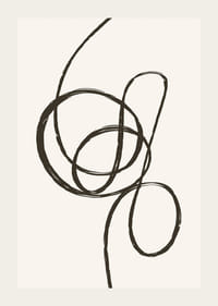 Abstraktná čierna čiara tvoriaca uzol na béžovom pozadí-3