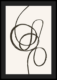 Abstract black line forming a knot on beige background-4