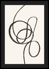 Abstraktná čierna čiara tvoriaca uzol na béžovom pozadí-4