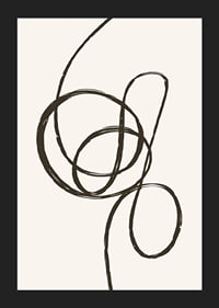 Abstract black line forming a knot on beige background-5