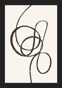 Abstraktná čierna čiara tvoriaca uzol na béžovom pozadí-5