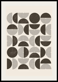 Abstracte vormen in bruin patroon tegen lichtbeige achtergrond-2