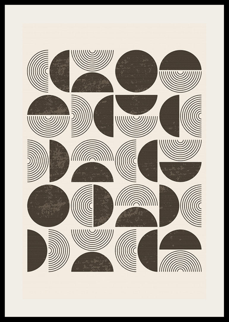 Abstracte vormen in bruin patroon tegen lichtbeige achtergrond-12