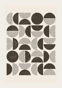 Abstracte vormen in bruin patroon tegen lichtbeige achtergrond-3