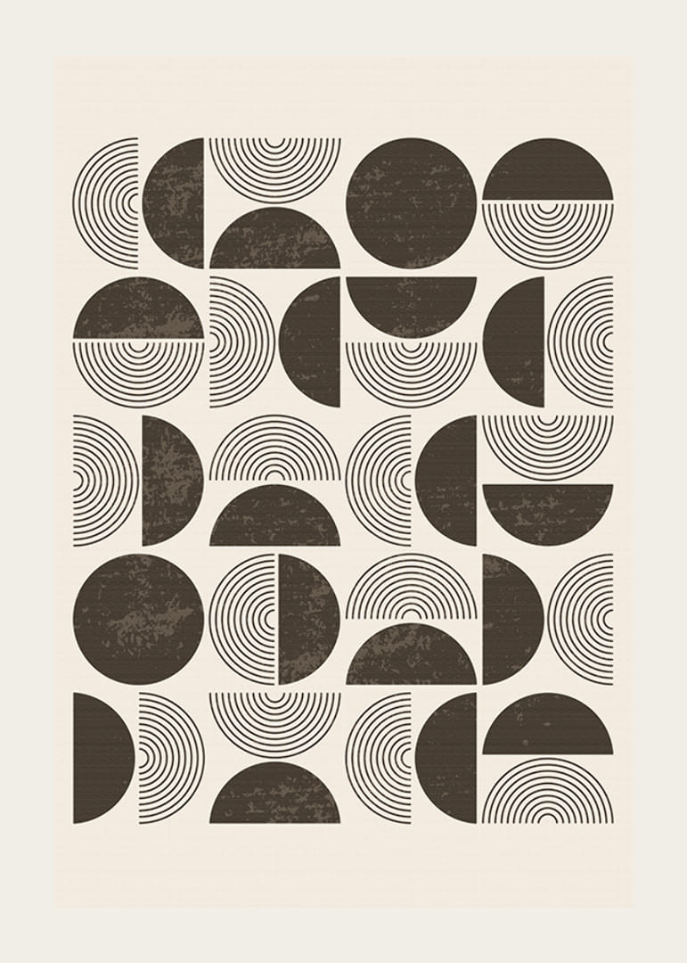 Abstracte vormen in bruin patroon tegen lichtbeige achtergrond-12