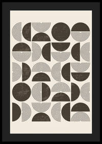 Abstracte vormen in bruin patroon tegen lichtbeige achtergrond-4