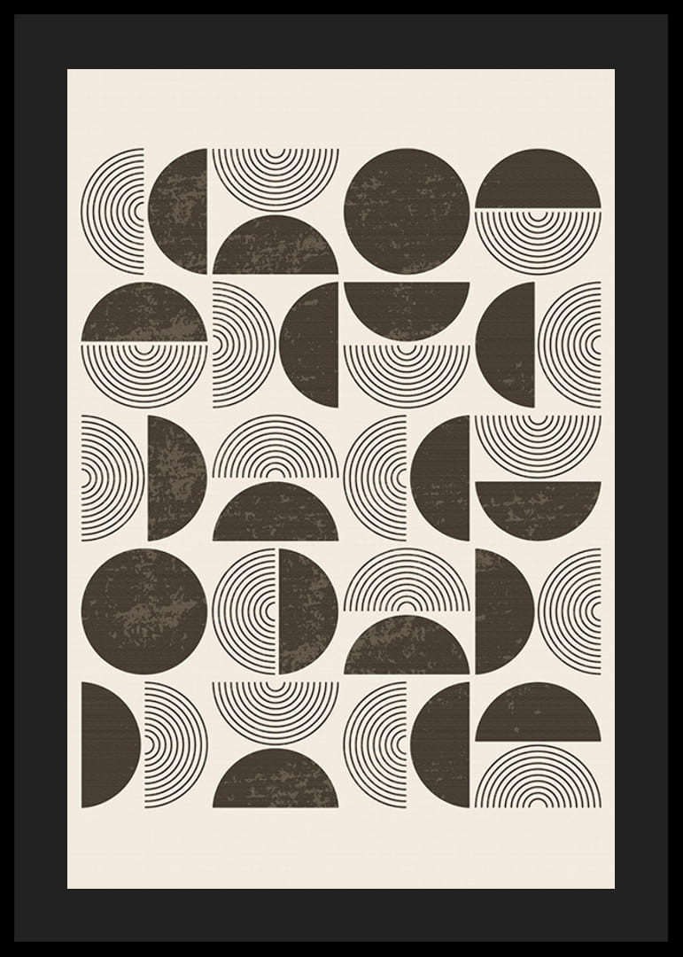 Abstracte vormen in bruin patroon tegen lichtbeige achtergrond-12