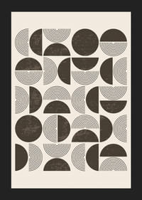 Abstracte vormen in bruin patroon tegen lichtbeige achtergrond-5