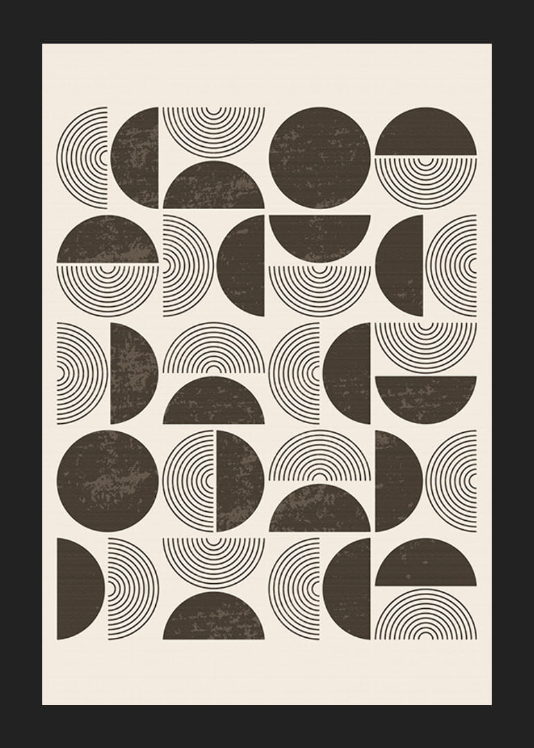 Abstracte vormen in bruin patroon tegen lichtbeige achtergrond-12