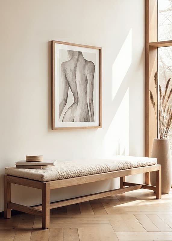 Watercolor of female back in beige and sand tones-12