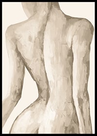 Watercolor of female back in beige and sand tones-6