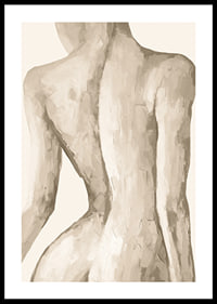 Watercolor of female back in beige and sand tones-0