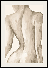 Watercolor of female back in beige and sand tones-2