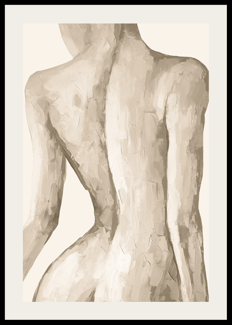 Watercolor of female back in beige and sand tones-12